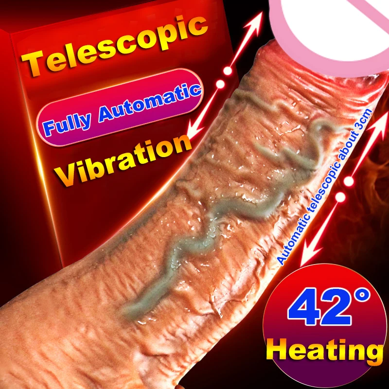 Автоматический телескопический нагревательный пенис супер реалистичный