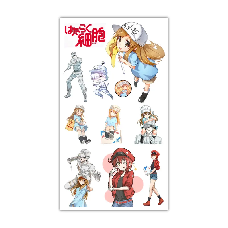 

1pc Hataraku Saibou Cells At Work Tattoo Sticker Anime Stiker Water Transfer Temporary Children Tattoos Paper For Kids Body Arm