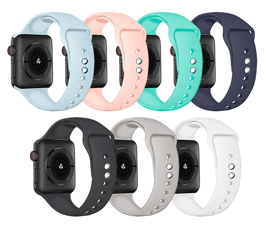 Силиконовый ремешок для Apple watch band 4 3 44 мм 40 мм iwatch band correa 42 мм 38 мм браслет для Apple watch 4 3 2 аксессуары