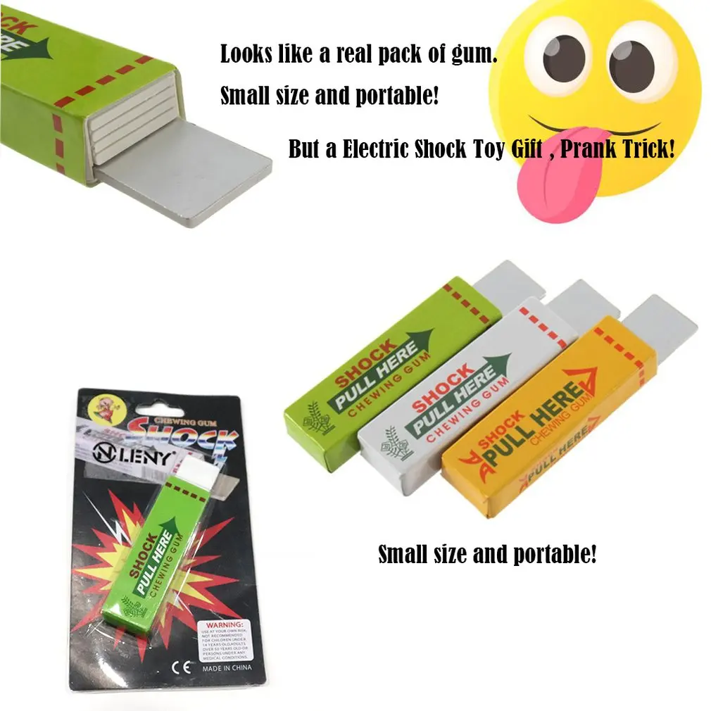Novelty Electric Shock Shocking Chewing Gum Pull Out Head Fashionable Unique Fantastic Safety Trick Joke Funny Toys for Gif