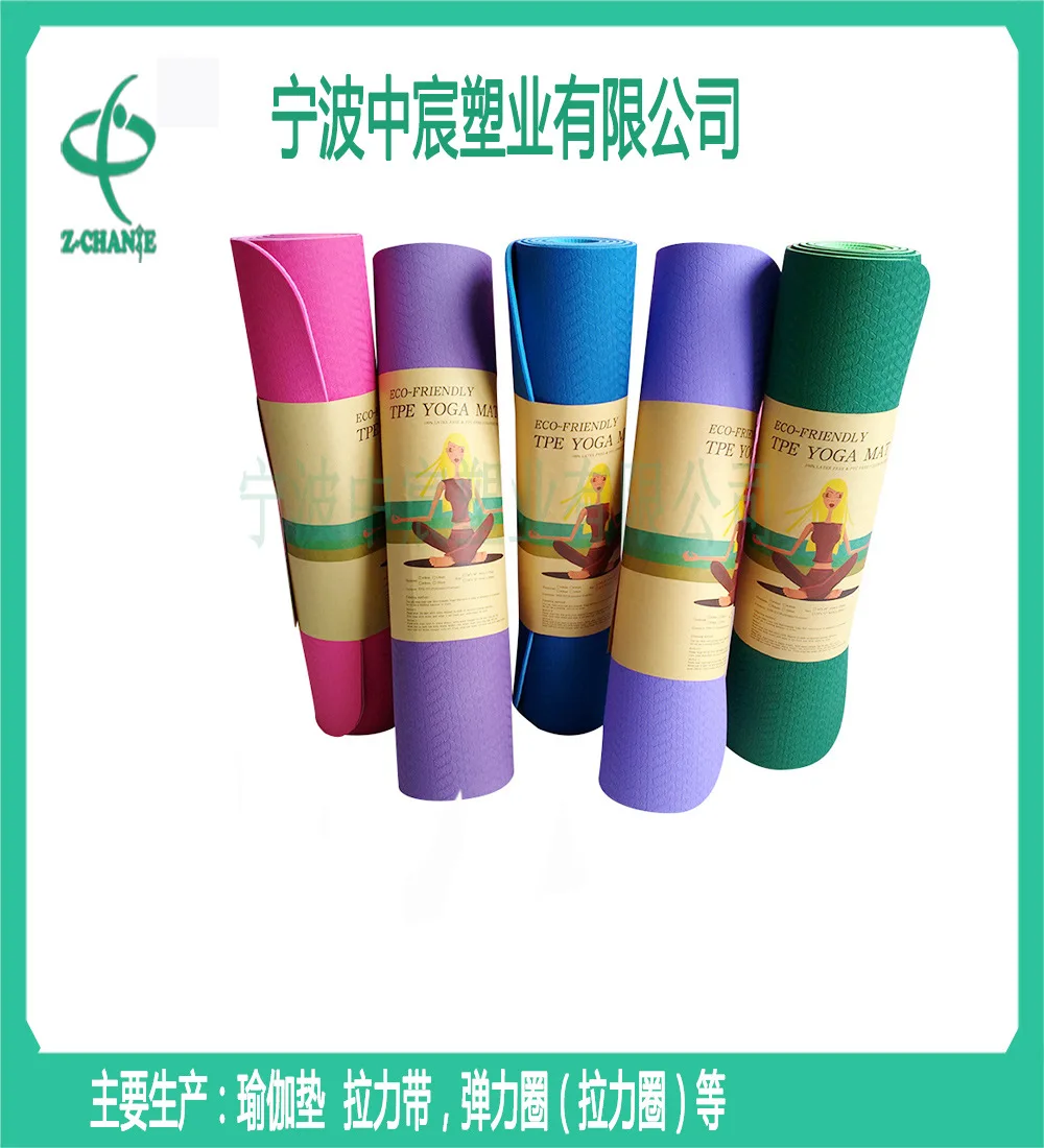 Anti-slip 6mm Yoga Mat TPE Double Color Double Layer Anti-Tear Lengthen Thickening Widened Beginners Sports Fitness Mat