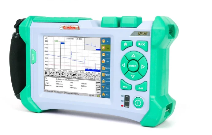 

1625nm GPON OTDR KOMSHINE QX50-P2 PON OTDR Power Meter Tester 1310/1550+1625nm 32/30/28dB Fiber Optic PON FTTH OTDR