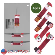 Для волос(4 предмета), Рождество, крышка ручки холодильника Ручка дверцы холодильника перчатки домашний декор для кухни аксессуары