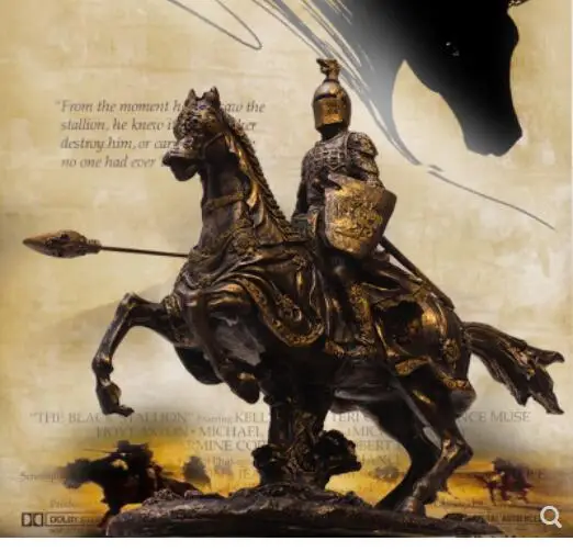 

MEDIEVAL KNIGHT ARMOR MODEL KNIGHT HORSE ARMOR WARRIOR CREATIVE BAR DECORATED WITH A EUROPEAN-STYLE PLANK HOUSE KNIGHT HORSE