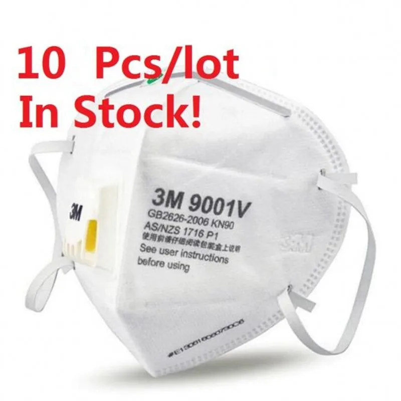

10pcs/lot In Stock! 3M KN95 N95 Mask FFP2 Masks 9001V With Valve Anti Dust Protective Dustproof PM2.5 Mask Face Mascherine