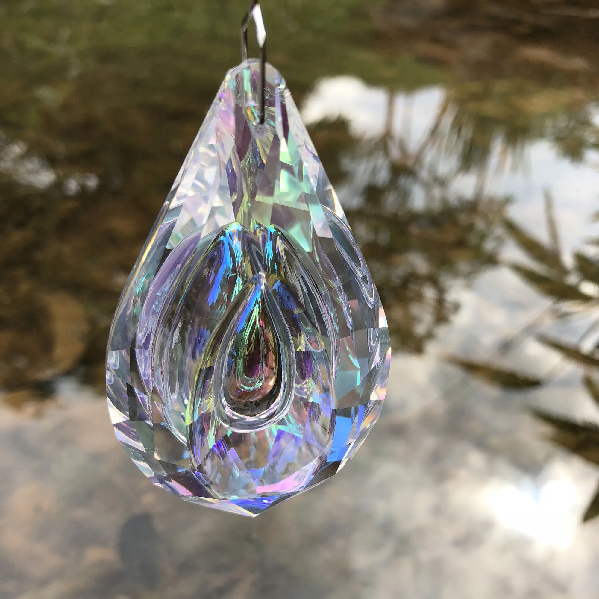 76 мм AB-color Висячие хрустальные призмы Suncatcher для окон украшения люстры части дома свадебный Декор Аксессуары