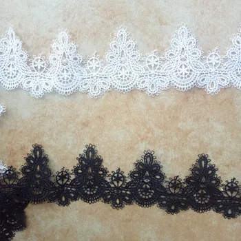

5.7CM Wide Exquisite black Lace Embroidery Ribbon Ruffle Trim collar Sewing Clothing Skirt Headwear Applique Guipure Decor