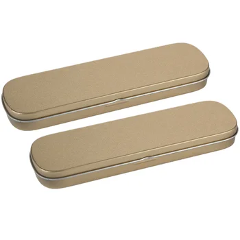 

2Pcs Pen Case Tinplate Creative Premium Durable Portable Pen Storage Box Pencil Container Stationery Case for Kid Student Teache