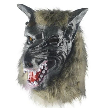 

Halloween Terror Devil Mask Fancy Dress Party Props Mask Full Head Wolf Head Mask Wolf Claw Gloves Headgear