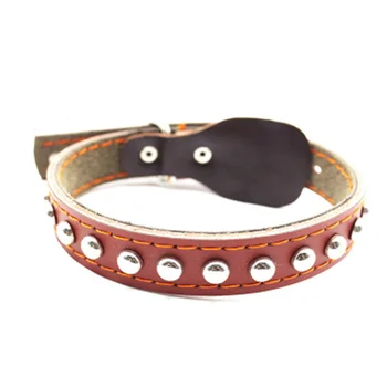 

Pet Dog Collar Leather Medium Large Dogs Pet Collars Supplies All Seasons Jeweled Pets Acessorios Solid Leather Collars