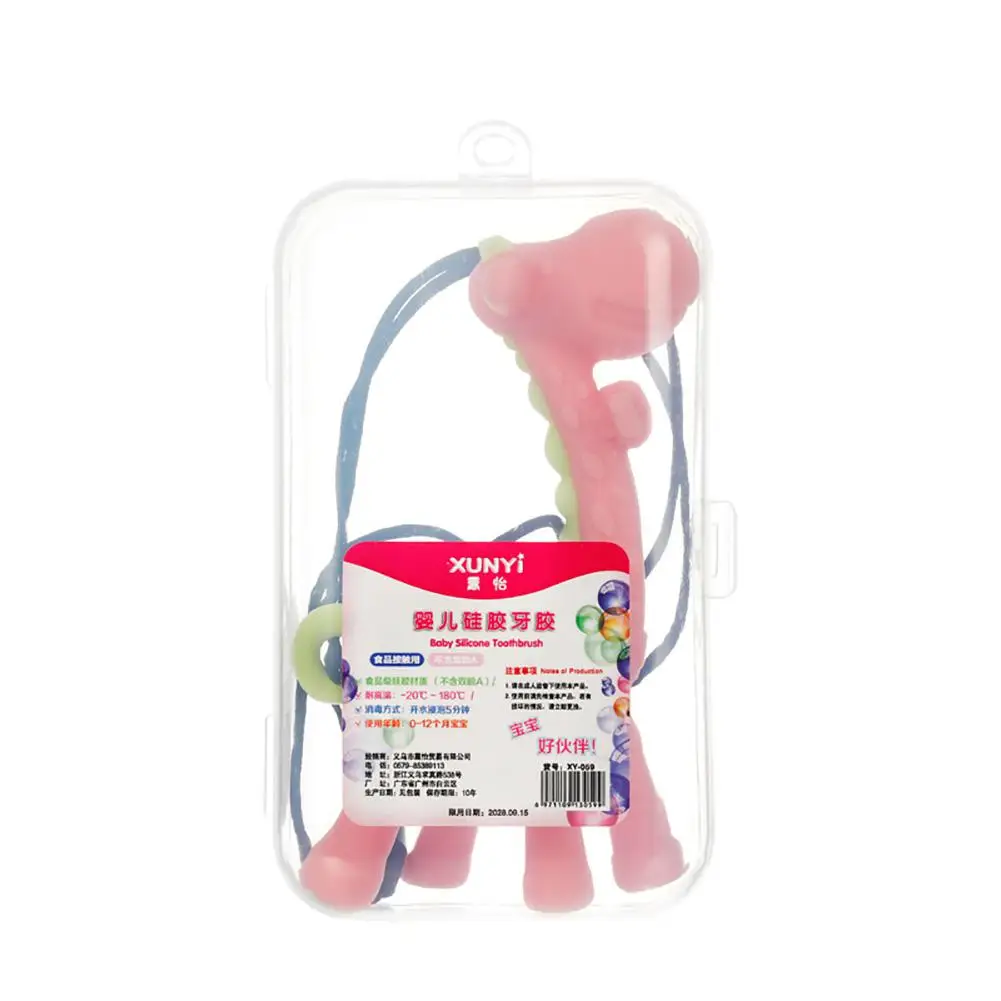 pink deer Прорезыватель в форме жирафа, ожерелье, детский прорезыватель, игрушка, прорезыватель, соска, жевательные кольца для младенцев и малышей, Мягкий силикон - Цвет: pink deer