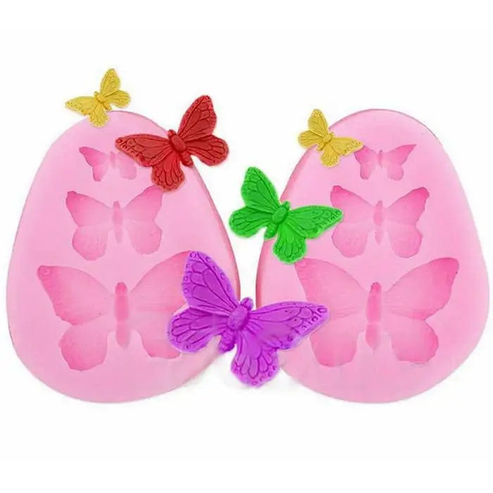 

Butterfly Cake Decor Mold Silicone Fondant Chocolate Baking Grey White, Pink Mold Kitchen 25g