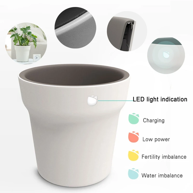 

HHCC Smart Flowerpot Plants Manure Water Monitor LED Display Wireless Bluetooth Flower Pot