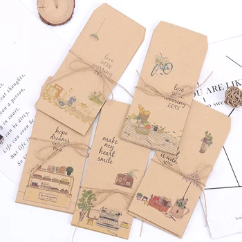 

5PCS Kawaii Those Small Things Kraft Paper Envelope Office School Supply Message Card Letter Storage Stationary Gift
