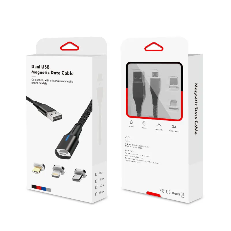 Кабель Micro-Usb 3A быстрое зарядное устройство магнитные 2 м Usb кабели для Xiaomi Mi9 Mi8 huawie Samsnug Redmi Note 7 Oppo зарядное оборудование