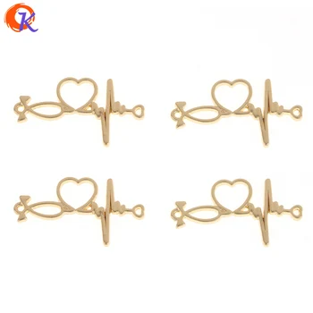 

Cordial Design 100Pcs 19*34MM Jewelry Accessories/Earring Connectors/Dynamic Electrocardio/Zinc Alloy/Hand Made/Earring Findings