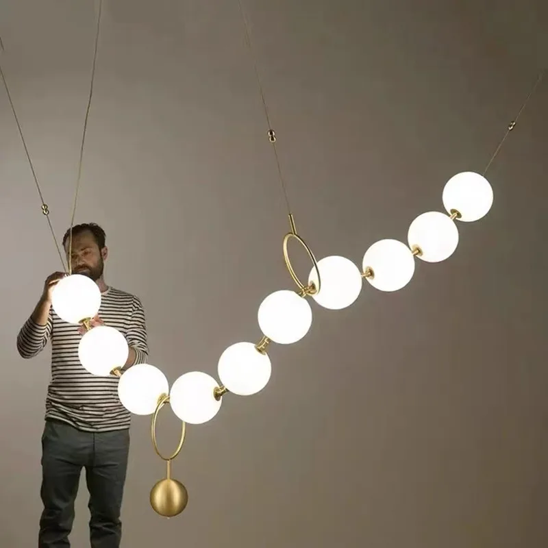 Necklace LEDPendant Light Postmodern Nordic ball pendant lights Creative Necklace Design Restaurant Decro home decor light