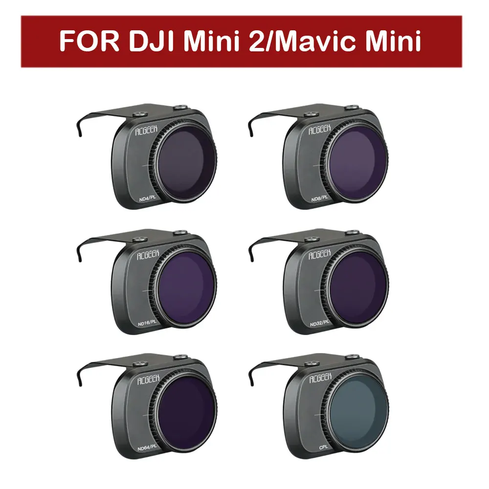 6 в 1 Набор DJI Mini 2 Filter ND PL CPL ND8 ND16 ND32 ND64 Регулируемый Фильтр из алюминиевого сплава