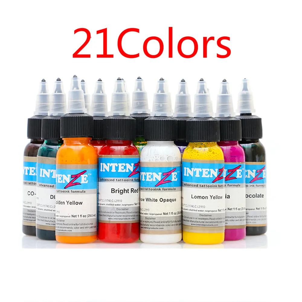 

21 color 30ml/bottle pure plant tattoo ink set for permanoent tattoo eyebrows tattoo body art painted color tattoo supplies