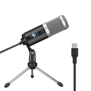 

New Metal USB Condenser Recording Microphone Studio Streaming Microphone for YouTube Video Skype Chatting Gaming Karaoke Mic