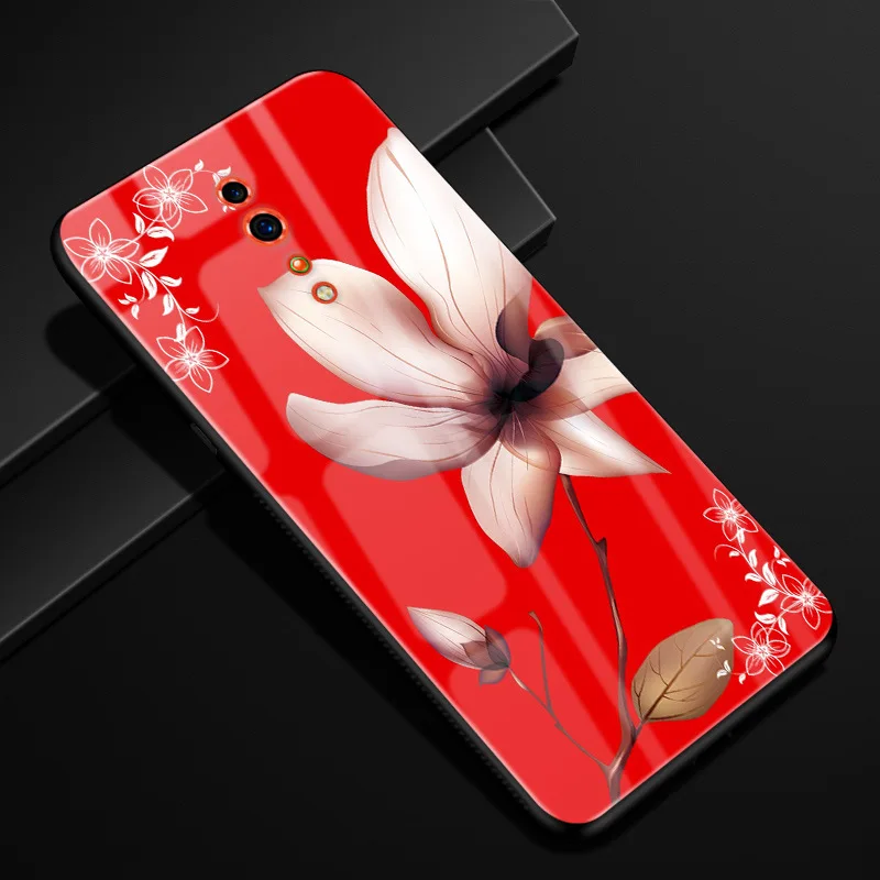 Для Oppo Reno Z Case 6,4 ''закаленное стекло Роскошный Жесткий чехол для Oppo Reno Z телефонные чехлы RenoZ Мягкий бампер для OppoRenoZ