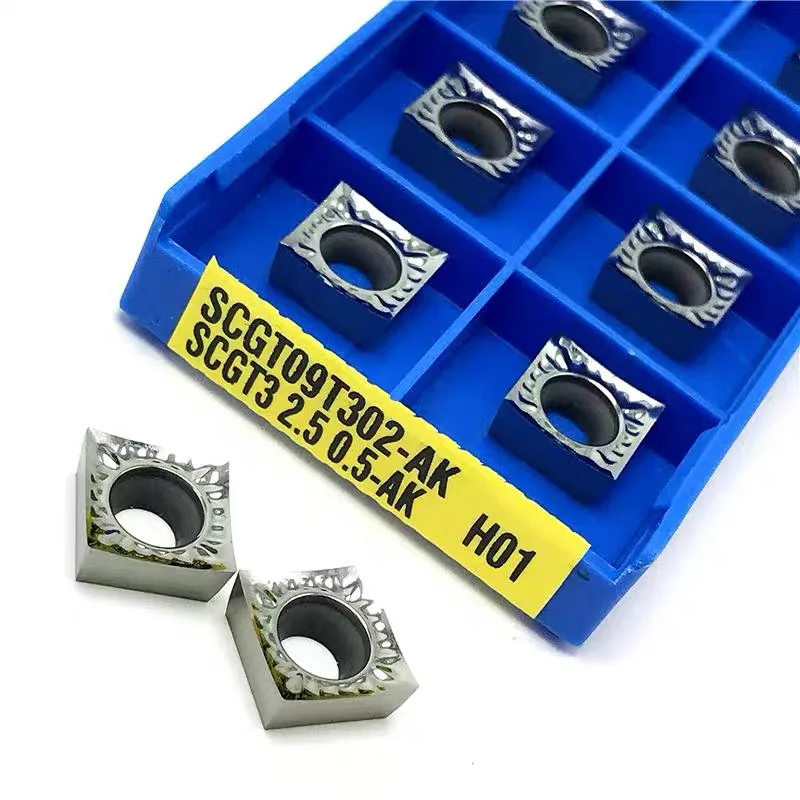 

10pcs SCGT09T304 AK H01 Tornitura di Alluminio di Inserti In Metallo Duro Lama Circolare SCGT 120404 Tornio cnc Taglierina di Ra