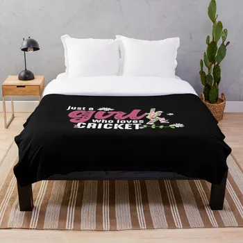 

Just A Girl Who Loves Cricket Throw Blanket Soft Sherpa Blanket Bed Sheet Single Knee Blanket Office Nap Blanket