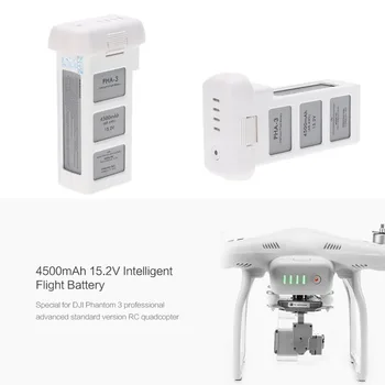 

15.2V 4500mAh Standard Intelligent LiPo Battery High Capacity Drone Battery For DJI Phantom 3 Standard Professional Advanced NEW