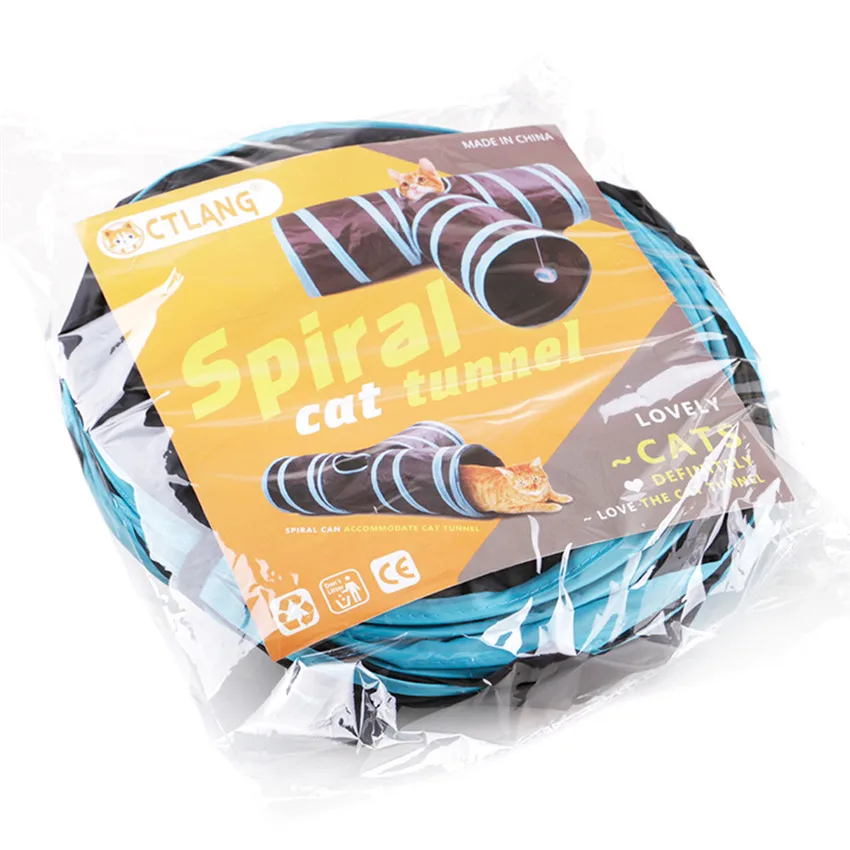 Indoor 3-way Collapsible Cat Tunnel Tube Kitty Tunnel Bored Pet Cat Toys Peek Hole Toy For Cat Puppy Kitty Kitten  (9)