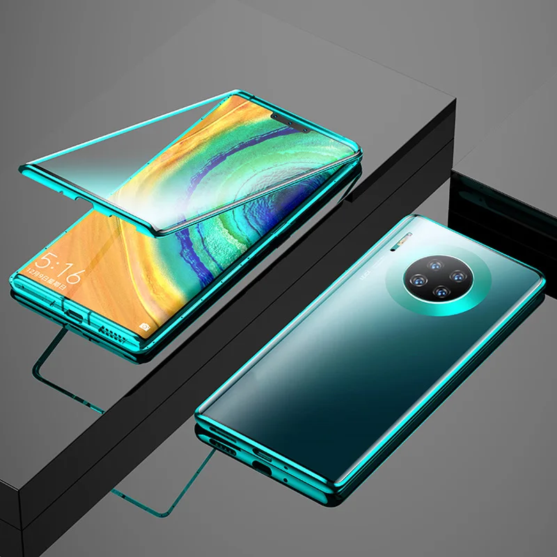 Чехол с магнитной адсорбцией для huawei mate 30 Pro, металлическая рамка, Doubl, боковая стеклянная крышка для huawei mate 30 Pro, защитный чехол для телефона