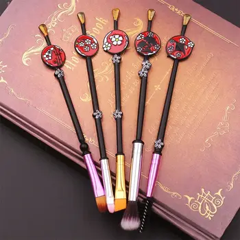 

5Pcs Japanese Cherry Blossoms Makeup Brushes Set Cosmetic Tool with Storage Bag Q0KD
