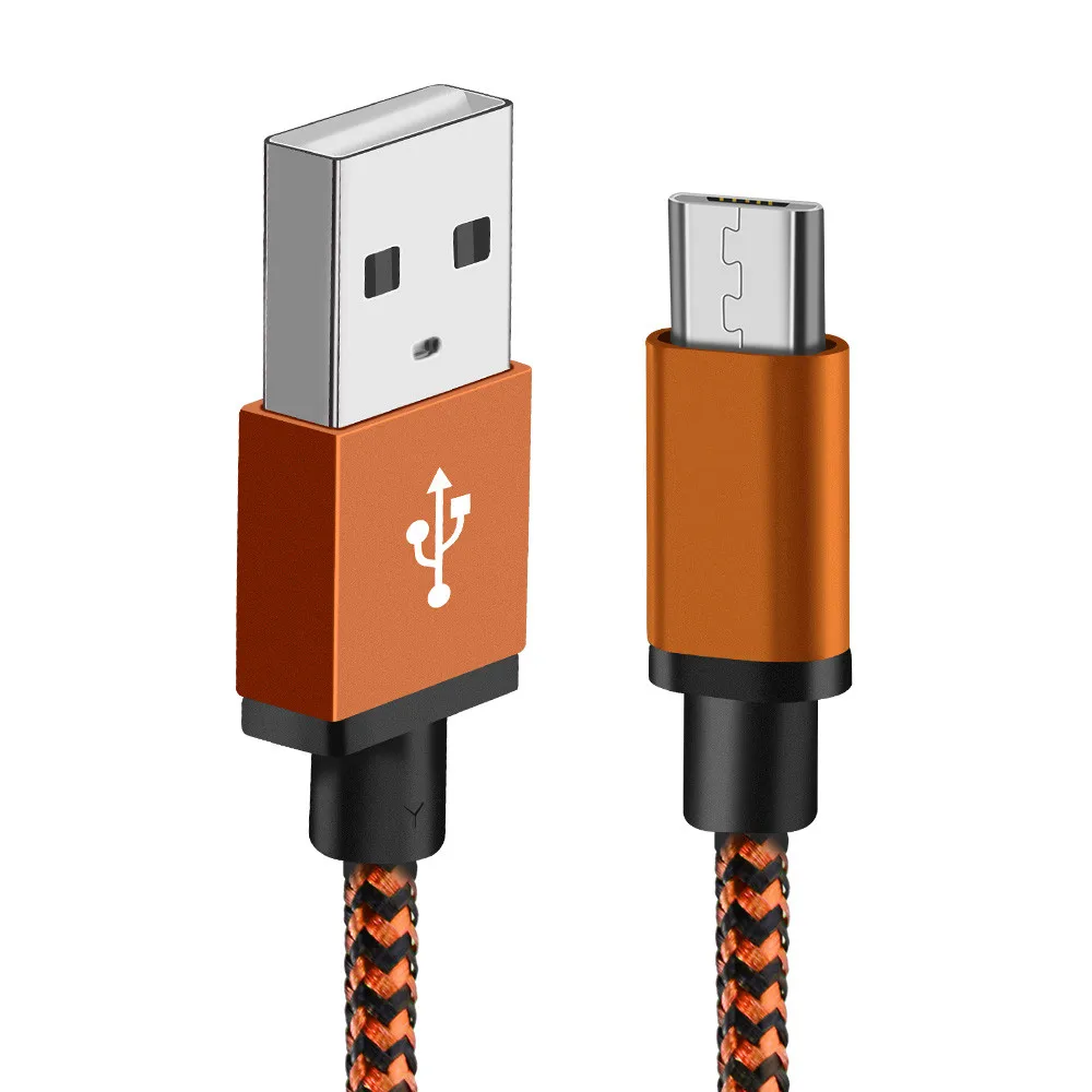 1/2/3 м Микро usb-кабель телефон Android Зарядное устройство кабель для зарядки Micro USB зарядка через usb провод шнур для Xiaomi Redmi 5 Plus, 8, 7, 6 6A S2 - Цвет: Orange For Micro