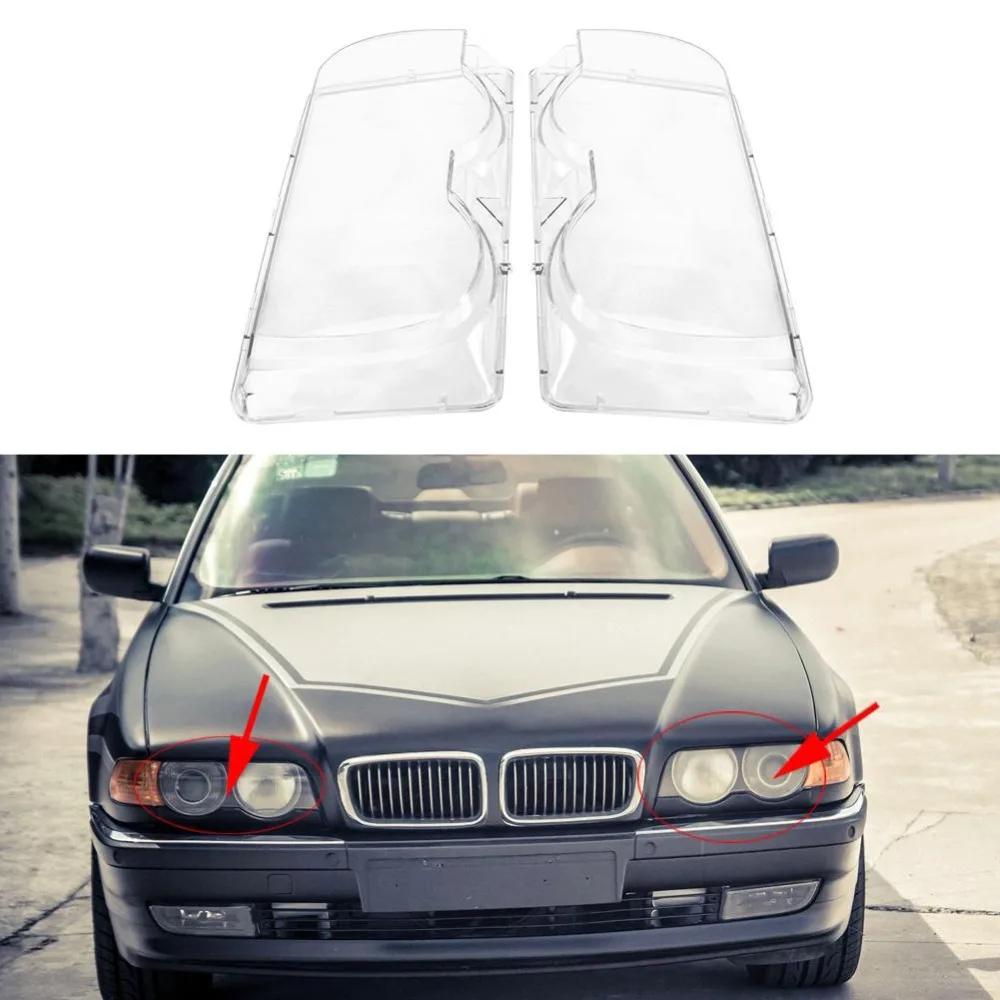 

Car Headlight Glass Cover Clear 4 Door Automobile Left Right Headlamp Head Light Transparent Cover Case for BMW E38 728i 730i