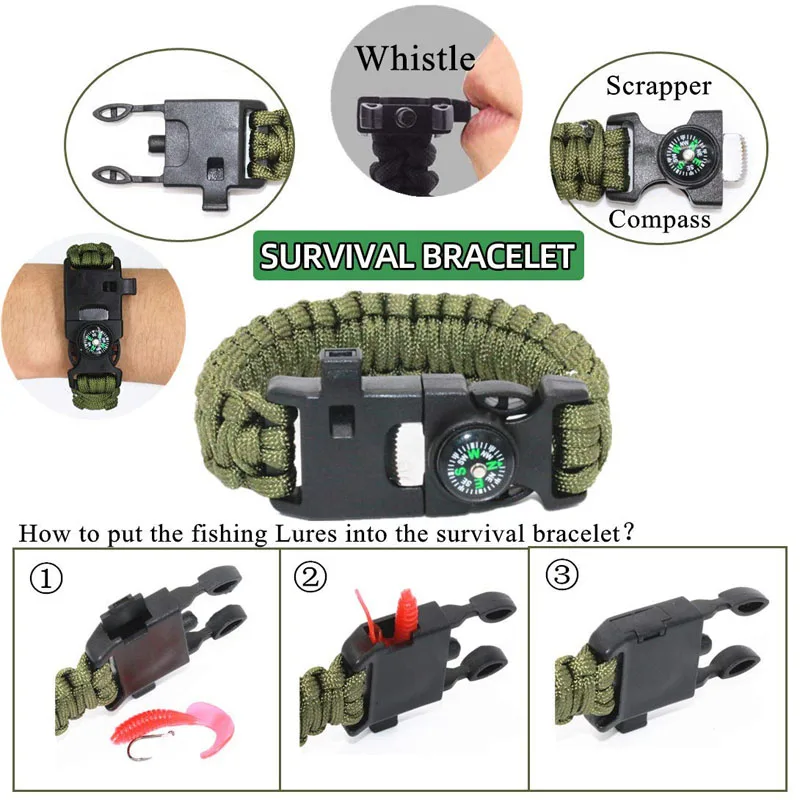 Günstige Überleben Kit 12 in 1 Angeln Jagd SOS, EDC Überleben Getriebe Notfall Camping Wandern Kit mit messer taschenlampe Notfall decke