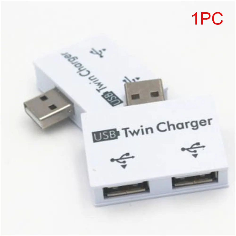 2 Ports Mini Adapter Portable USB Hub For Phone Tablet ABS Fashion Twin Charger Splitter Practical Professional Stable Extender