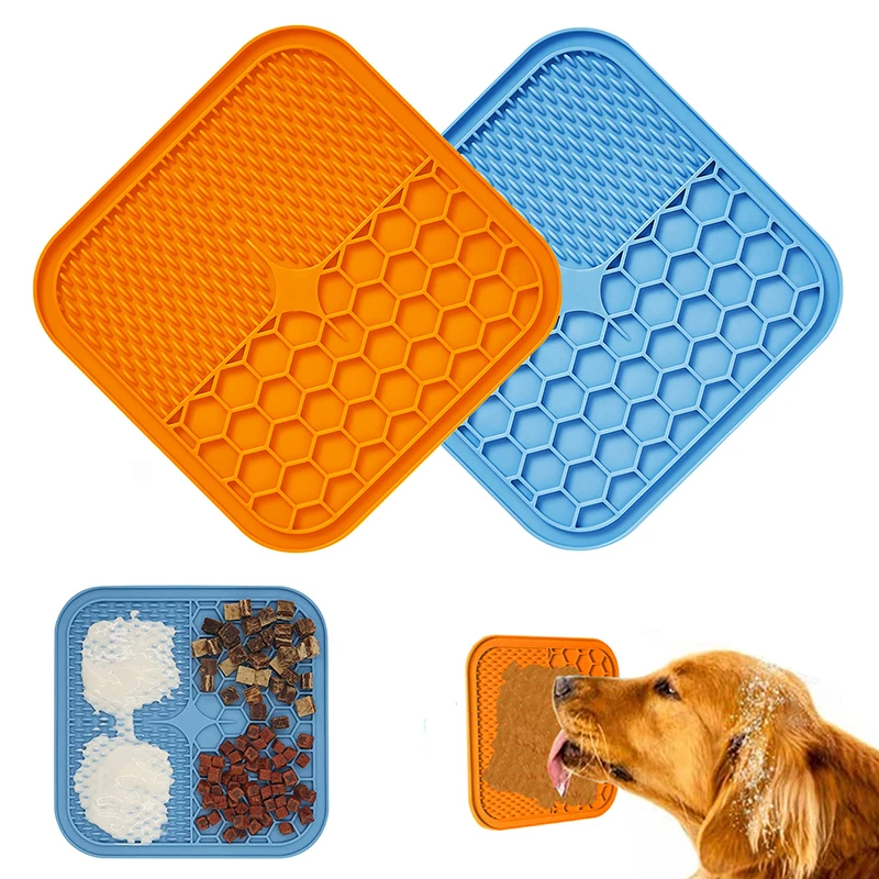 Pet Feeding Mat Slow Food Pads Solid Color Dog Lick Pad Feeder Pads