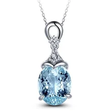 

ANGLANG Romantic Women Wedding Necklaces Brilliant Oval Cubic Zirconia Anniversary Gift Pendant Necklaces Fashion Jewelry