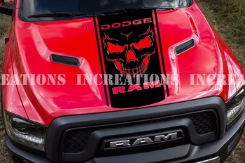 

For Universal Hemi Dodge Ram Skull Hood Truck Decal Mopar Sticker Racing Stripe Choose Color