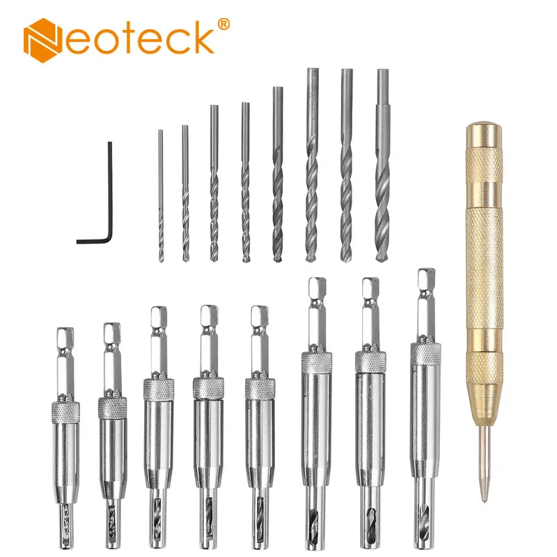 Self Centering Lock Hinge Drill Bits Set Stainless Steel Hardware Drilling Hole 