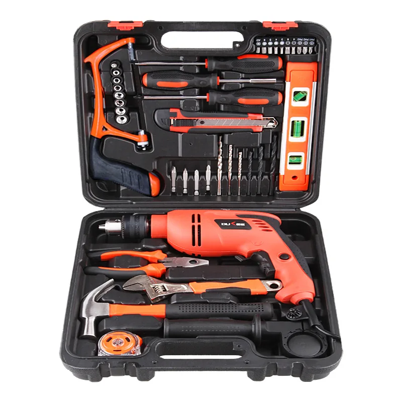 

Household Tool Kit Hardware Toolbox Electrician Woodworking Manual Maintenance Electric Drill Combination Set Electric Tool