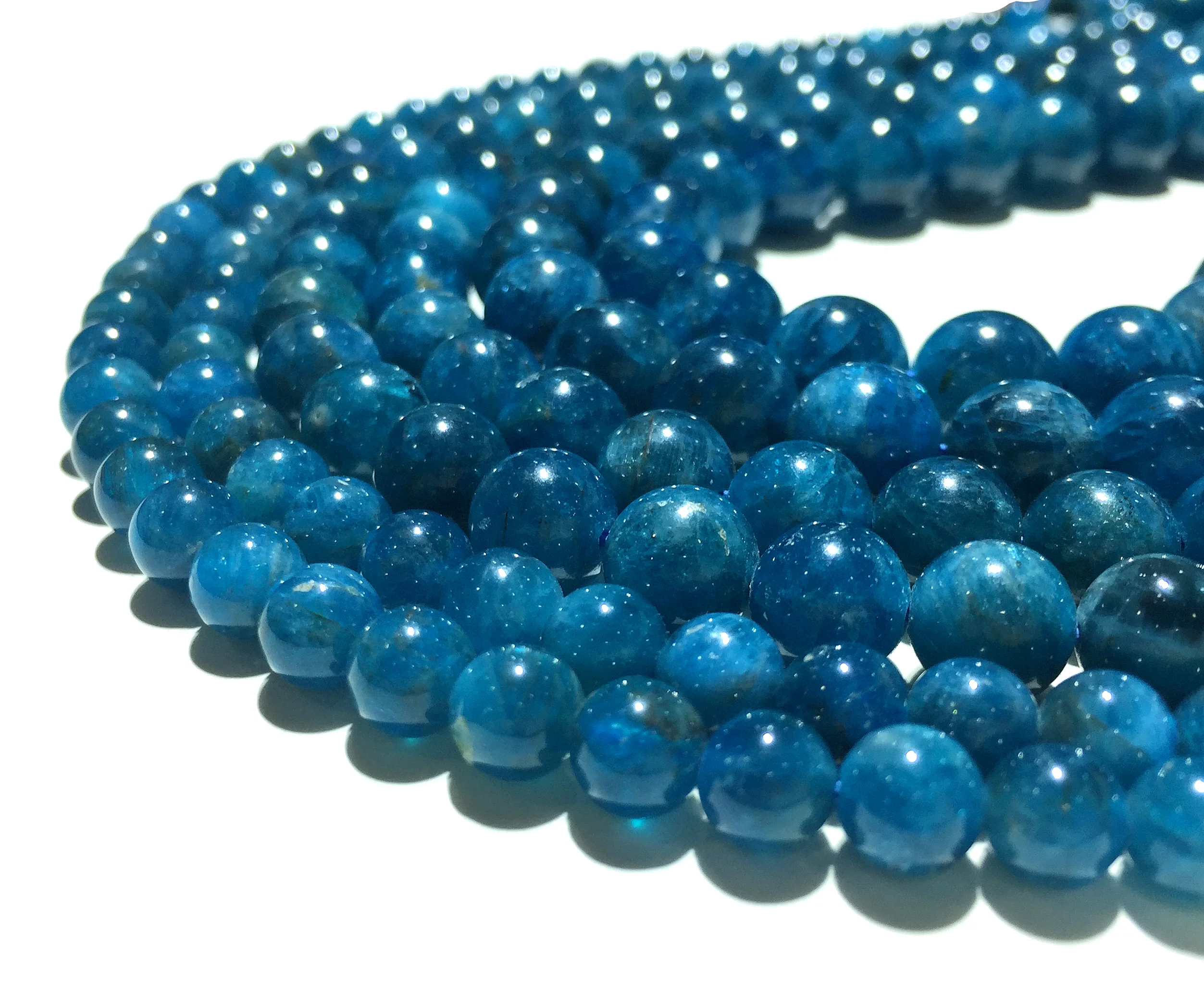 

Natural Blue Apatite Gemstone Smooth Round Loose Beads 6/8/10/12mm For Jewelry Making DIY Bracelet Pendant Necklace Accessories