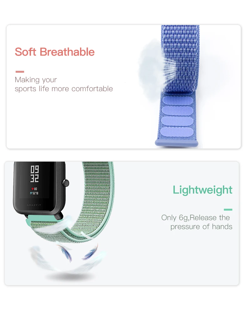 IONCT спортивный нейлоновый ремешок для Xiaomi Amazfit ремешок Bip ремешок для часов Huami Amazfit GTS браслет ремни+ чехол