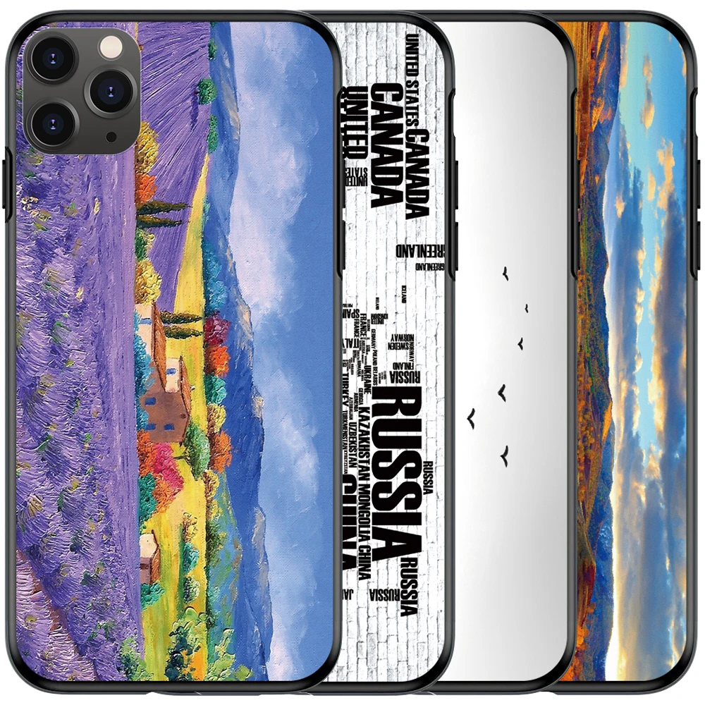 Чехол для iPhone 11 Pro Max XR XS 8 7 6S Plus X SE 5 искусственных миндаля Гога краска черный