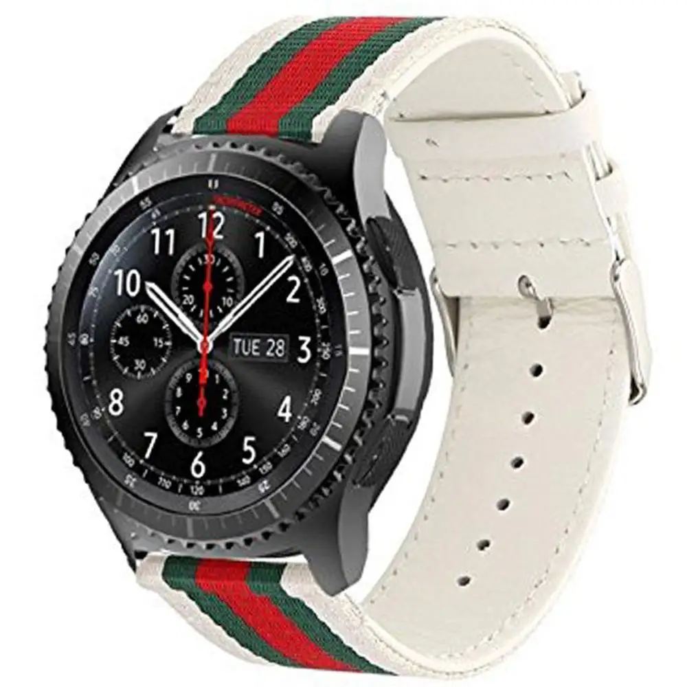 Сменный ремешок для samsung gear S3 Простой Модный нейлоновый кожаный ремешок для часов