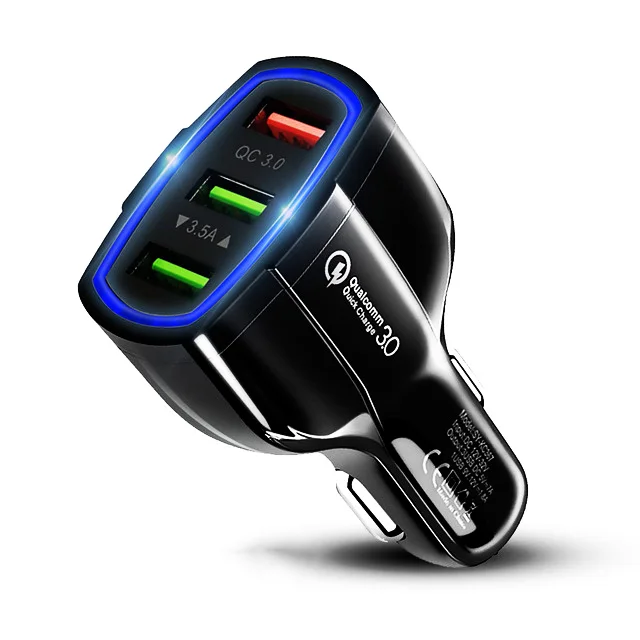 3.5A Car USB Charger Quick Charge 3.0 Mobile Phone Charger 3 USB Fast Car Chargers for iphone ios Huawei Android Phone Charger - Тип штекера: black