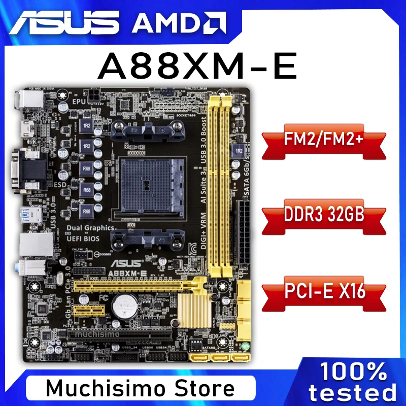 Разъем FM2/FM2 + Asus A88XM-E системная плата AMD A88X A10/A8/A6/A4/Athlon DDR3 PCI-E 3 0 Placa-MOM Б/у | Компьютеры