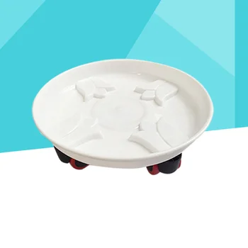 

Removable Resin Flower Pot Stands Plant Pallet Caddy Planter Pot Mover Plant Pot Pallet Dolly Caster with Wheels Size 27# (Black