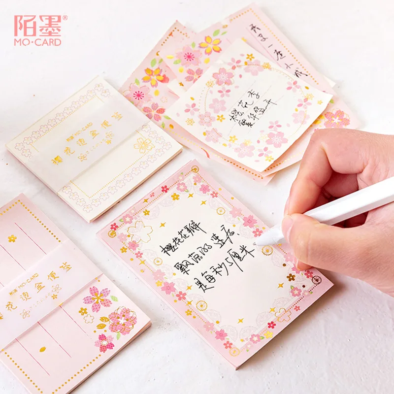 Sakura Kawaii блокнот для заметок милый блокнот горячее тиснение креативный блокнот для скрапбукинга кавайные канцелярские школьные принадлежности Бумага для заметок