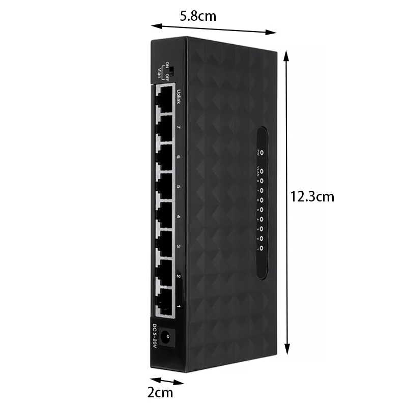 1PC Pohiks 8 Port Desktop RJ45 Network Switch Fast Ethernet LAN Hub Adapter 10/100 Mbps For Network Cable Splitter Shunt