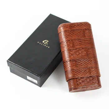 

Galiner Leather Cigar Humidor Box Cedar Wood Travel Cigar Case Removable Tray Pocket Mini Humidor Fit 3 Cigars